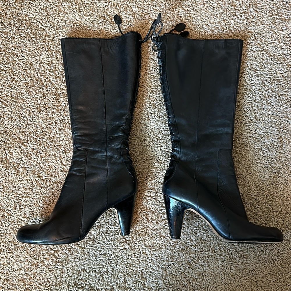 Taryn Rose Tall Black Leather Boots